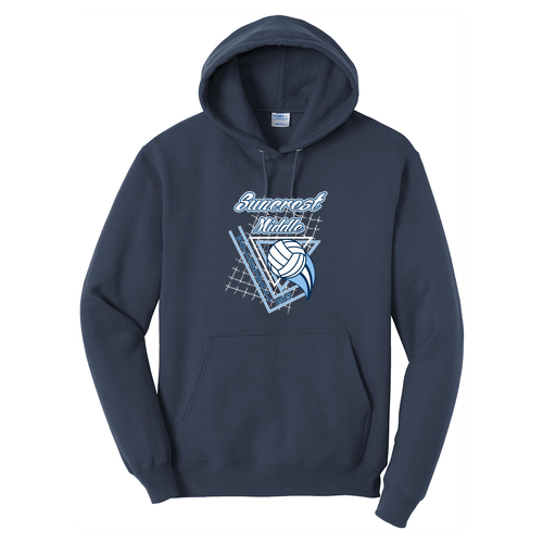 Port and Company Core Fleece Pullover Hooded Sweatshirt -- Navy