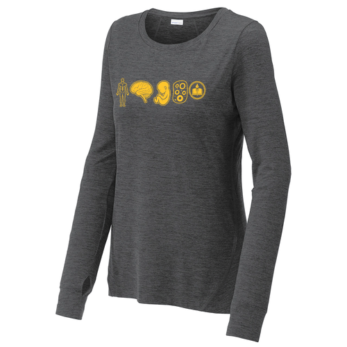 Sport-Tek Women's Exchange 1.5 Long Sleeve Crew -- Graphite Heather