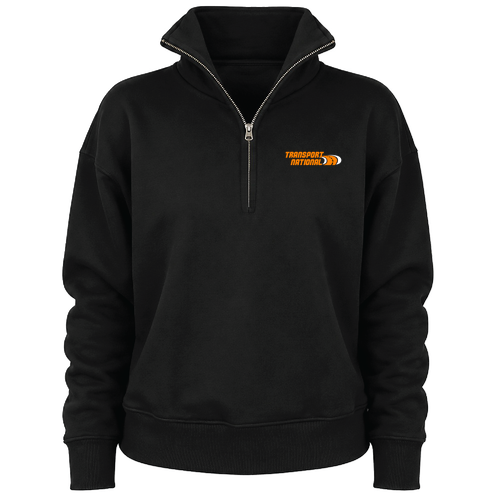 J America Ladies Dream Fleece 1/4 Zip -- Black