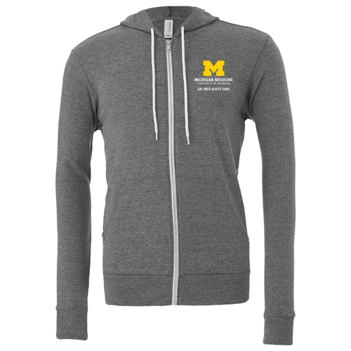 Mens/Unisex Bella Canvas Full-Zip Hooded Sweatshirt -- Deep Heather