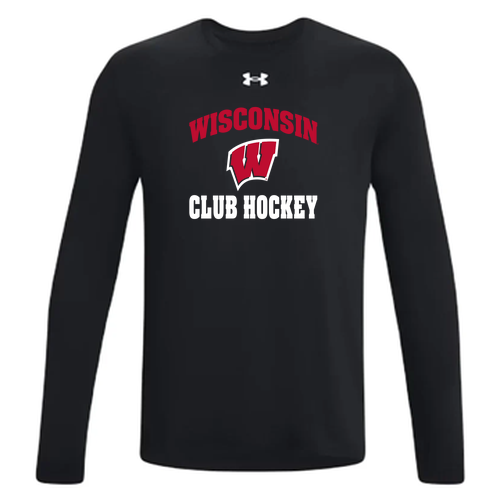 UW Club Hockey Under Armour Tech Long-Sleeve T-Shirt -- Black