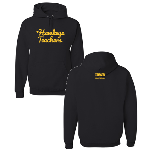 Hawkeye Teachers Jerzees 8 oz 50/50 Nublend Adult Hooded Sweatshirt -- Black