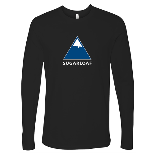 Sugarloaf Logo 1 Blue and White Ink -- Long Sleeve Black