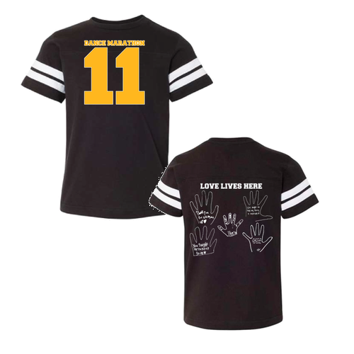 LAT Youth Football Fine Jersey Tee -- Black/ White
