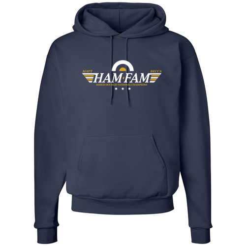 Hanes 7.8 Oz., 50/50 Comfort Blend Fleece Pullover Hood Adult -- Navy