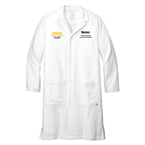 Pharmacology Wonderwink Men's Long Lab Coat -- White