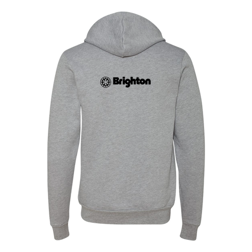 Brighton Logo 2 Black Ink -- Pullover Hooded Sweatshirt Athletic Heather