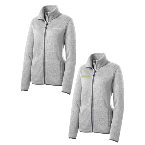 Port Authority Ladies Sweater Fleece Jacket -- Grey Heather