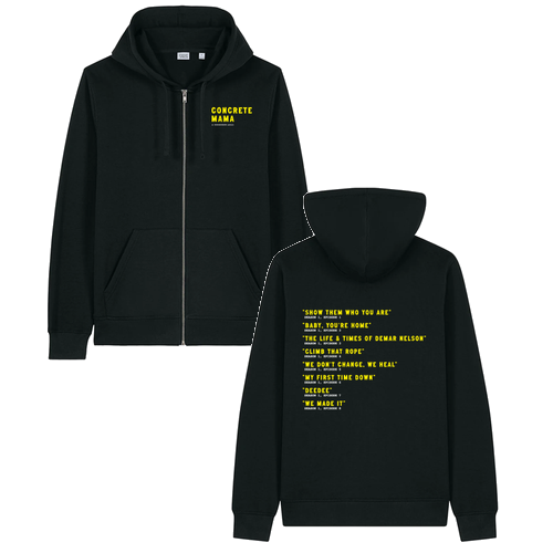 Stanley/Stella Unisex Mixer Full-Zip Hooded Sweatshirt (Track List) -- Black