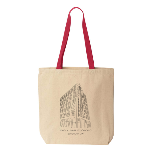Corboy Law Center Tote -- Natural / Red