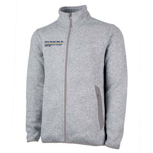 Charles River Mens Heathered Fleece Jacket -- Light Grey Heather