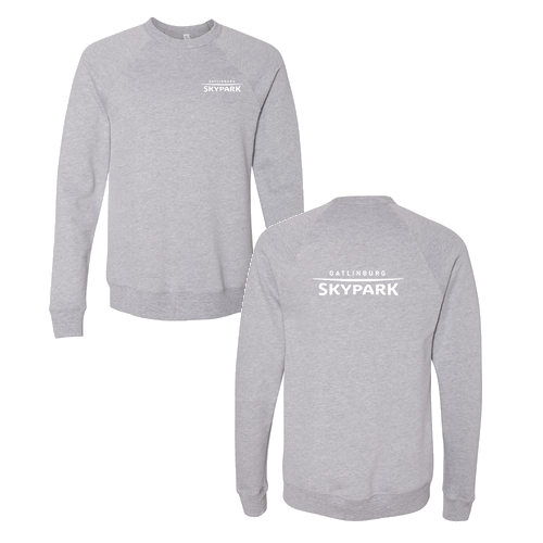 Gatlinburg Skypark Logo 2 White Ink -- Crewneck Sweatshirt Athletic Heather