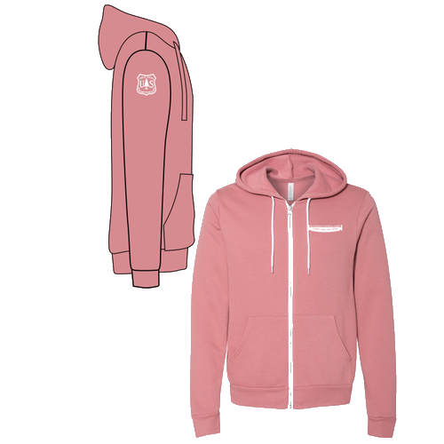 Bella Canvas Unisex Full-Zip Hooded Sweatshirt -- Mauve