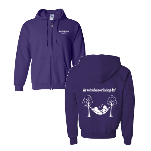 Full Zip Hooded Sweatshirt -- Purple
