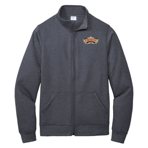 Port and Company Core Fleece Cadet Full-Zip Sweatshirt -- Heather Navy