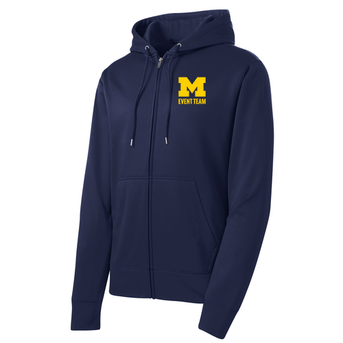 Mens/Unisex Sport Tek Sport Wicking Fleece Full Zip Hooded Jacket -- Navy
