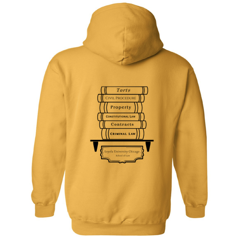Law Books Hooded Sweatshirt -- Gold