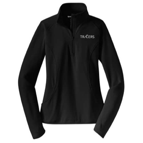Sport Tek Ladies Sport Wick Stretch Half Zip -- Black