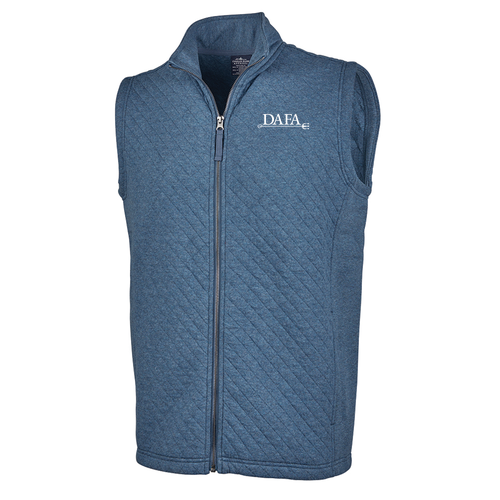 Charles River Men's Franconia Quilted Vest -- Storm Blue Heather (White EMB)