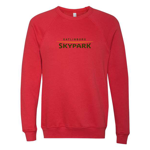 Gatlinburg Skypark Logo 1 Green & Orange Ink -- Crewneck Sweatshirt Red
