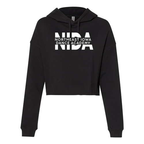 Independent Trading Co Women's Lightweight Cropped Hooded Sweatshirt -- Black