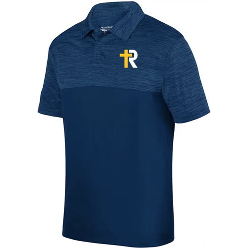 Embroidered R Cross Augusta Shadow Tonal Heather Sport Shirt -- Navy