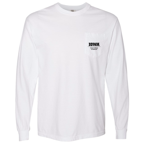 Comfort Colors Adult Long Sleeve Pocket Tee -- White