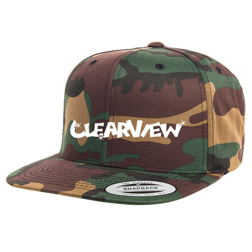 Yupoong 6 Panel Structured Flat Visor Classic Snapback Hat -- Camo