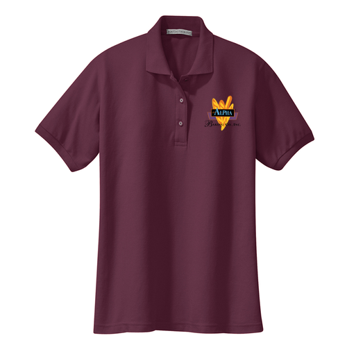 Port Authority Ladies Silk Touch Sport Shirt. -- Maroon