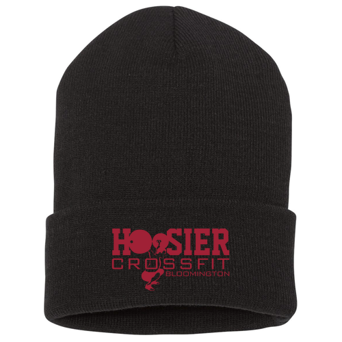 Yupoong Knit Hat with Cuff -- Black