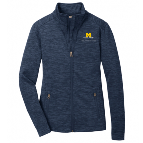 Ladies Port Authority Digi Stripe Fleece Jacket -- Navy