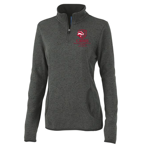 Charles River Womens Heathered Fleece Pullover -- Charcoal Heather (Embroidery)