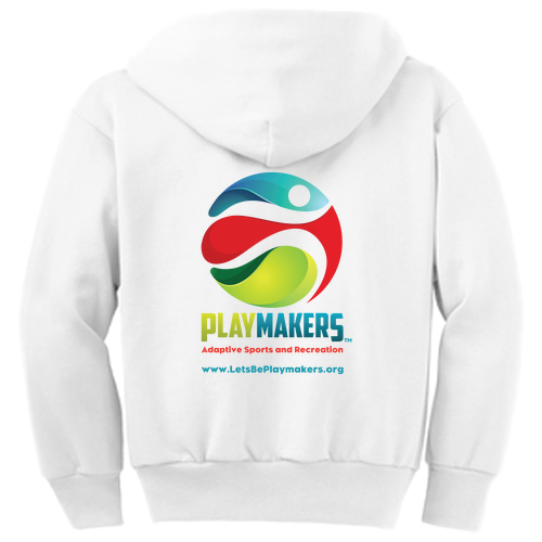 YOUTH Full-Zip Hooded Sweatshirt -- White