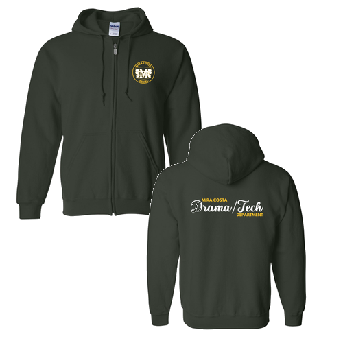 Gildan Full Zip Hooded Sweatshirt -- Forest Green