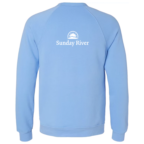 Sunday River Logo 2 White Ink -- Crewneck Sweatshirt Carolina Blue