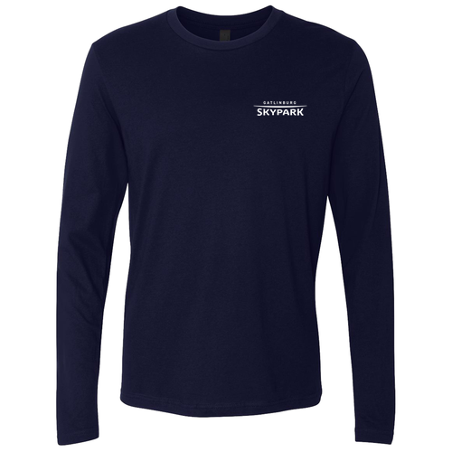 Gatlinburg Skypark Logo 2 White Ink -- Long Sleeve Midnight Navy