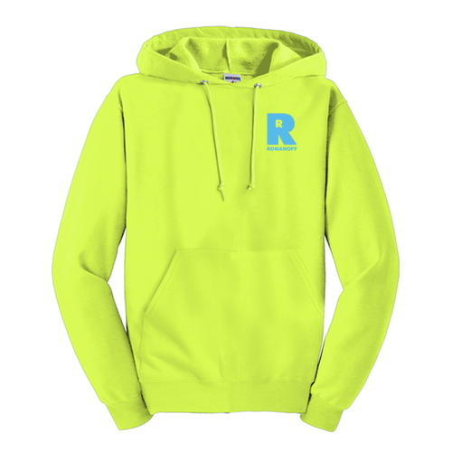 Jerzees 8 oz 50/50 Nublend Adult Hooded Sweatshirt -- Safety Green -- Romanoff