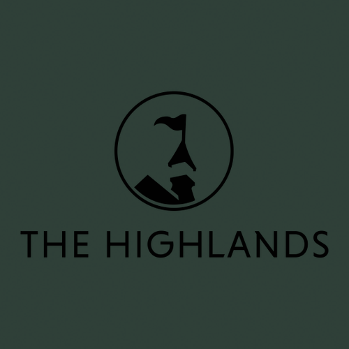 The Highlands Logo 1 Black Ink -- Short Sleeve Forest Green
