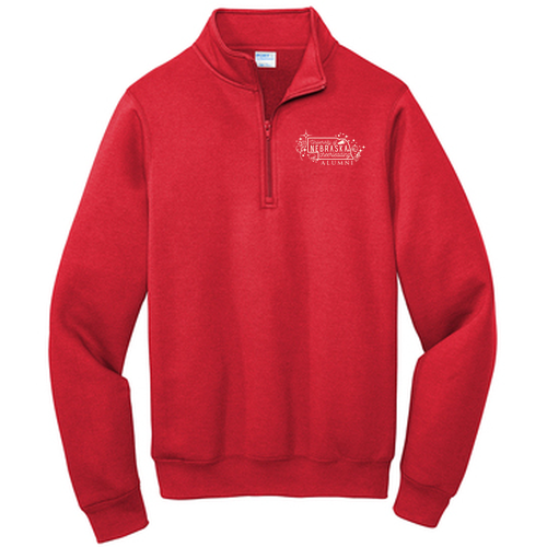 Port and Company Core Fleece Quarter-Zip Pullover Unisex Sweatshirt -- Red