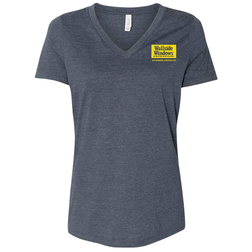 Bella+Canvas Women's Relaxed Heather Cvc V-Neck Tee -- Heather Navy