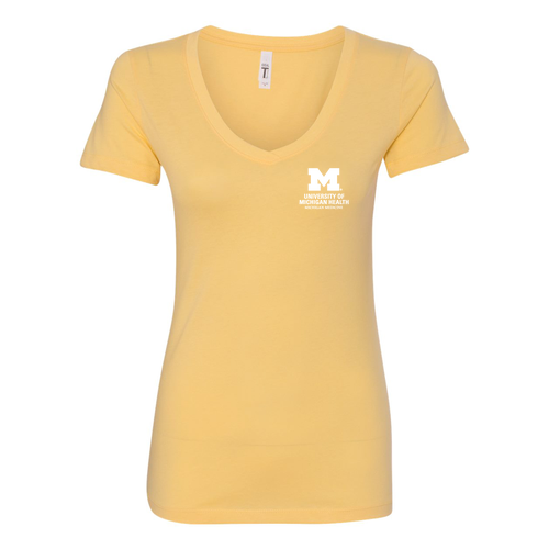 Ladies Next Level Ideal V-Neck Tee -- Banana Cream