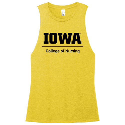 District Women's Perfect Tri Muscle Tank -- Ochre Yellow Heather