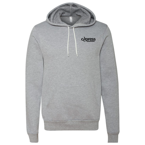 Cypress Mountain Logo 2 Black Ink -- Pullover Hooded Sweatshirt Athletic Heather