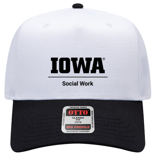 OTTO CAP 5 Panel Mid Profile Baseball Cap -- 0316 Blk / Wht