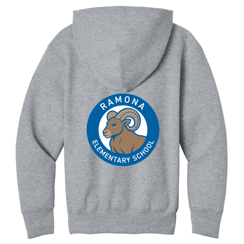 Port and Company Youth Full-Zip Hooded Sweatshirt -- Athletic Heather