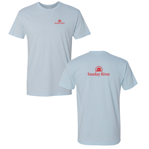 Sunday River Logo 2 Red Ink -- Short Sleeve Light Blue