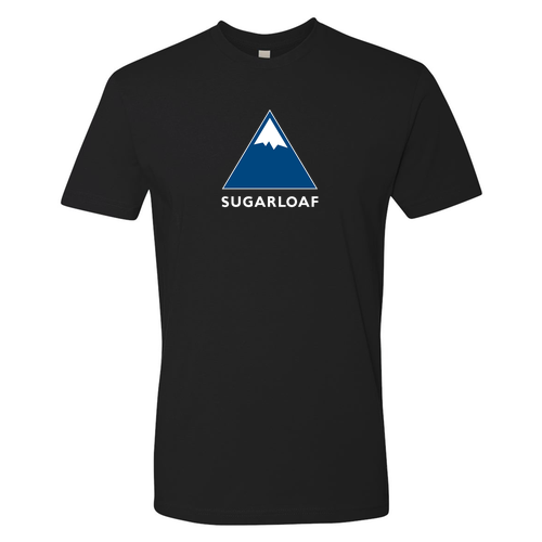 Sugarloaf Logo 1 Blue and White Ink -- Short Sleeve Black