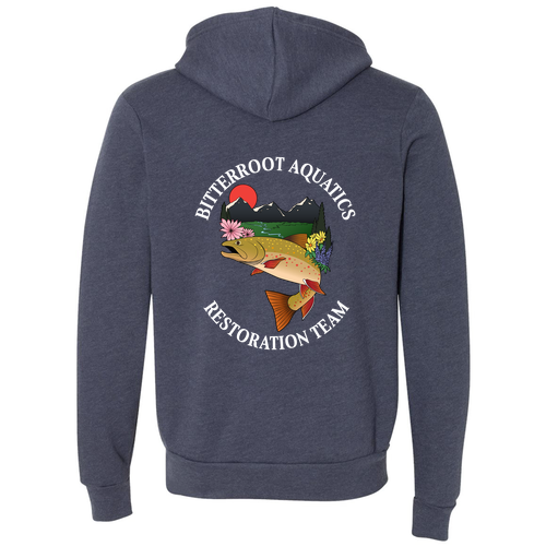 Bella Canvas Unisex Full-Zip Hooded Sweatshirt -- Heather Navy