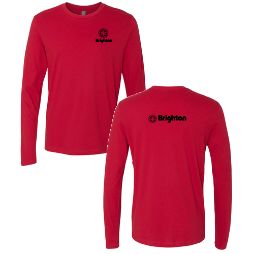 Brighton Logo 2 Black Ink -- Long Sleeve Red