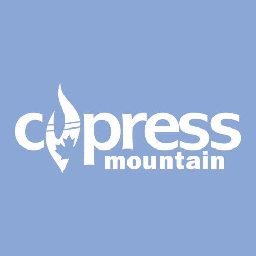 Cypress Mountain Logo 2 White Ink -- Crewneck Sweatshirt Carolina Blue